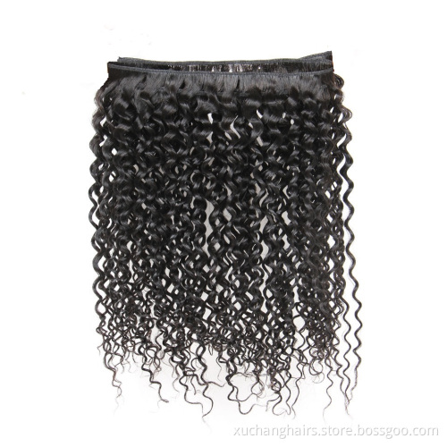 Natural Color Afro Brazilian Virgin 100% Human Kinky Curly Hair Weave Extensions